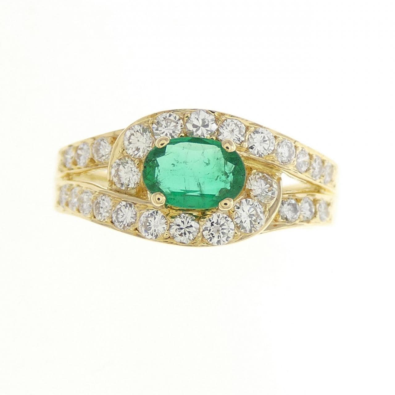 K18YG emerald ring