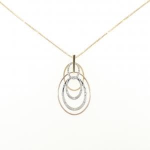 K18YG/PT900/K18PG ダイヤモンド ネックレス 0.20CT