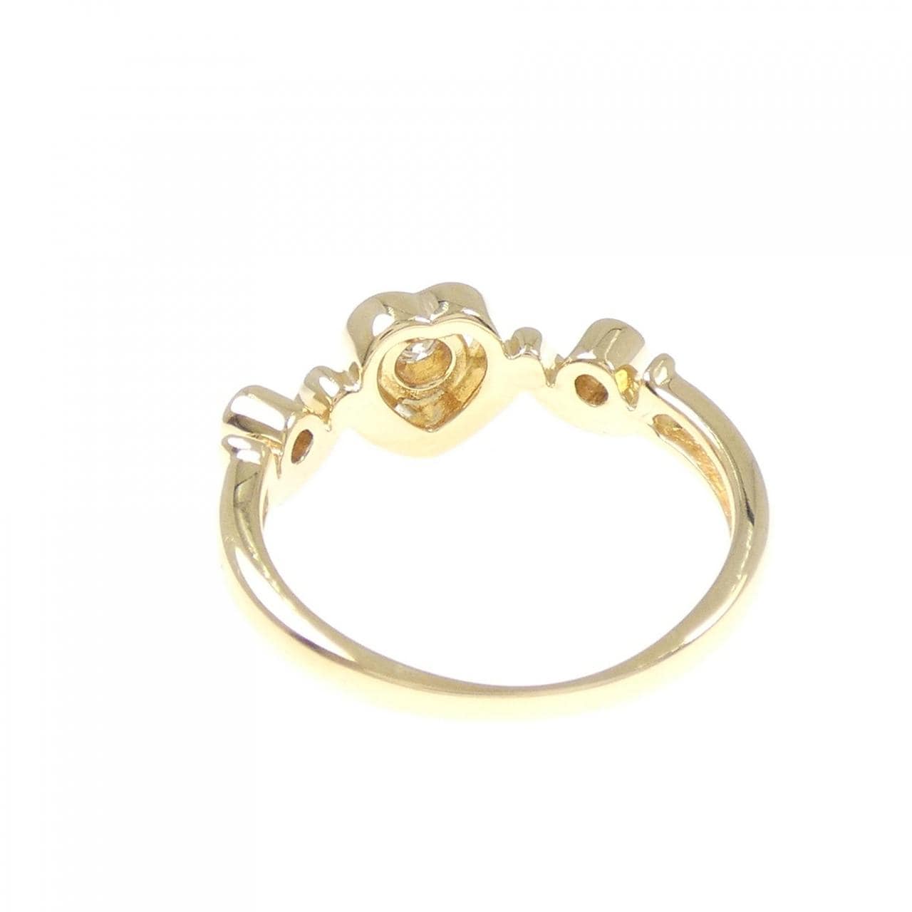 K18YG ハート ダイヤモンド リング