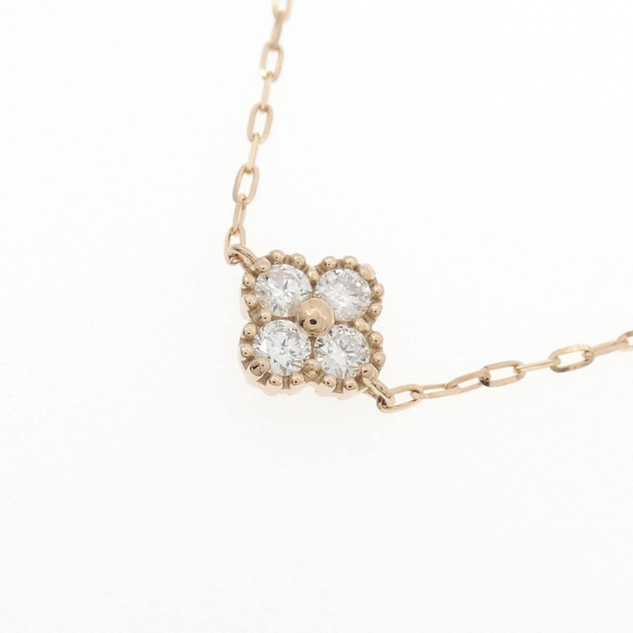 K18PG フラワー ダイヤモンド ネックレス 1.00CT