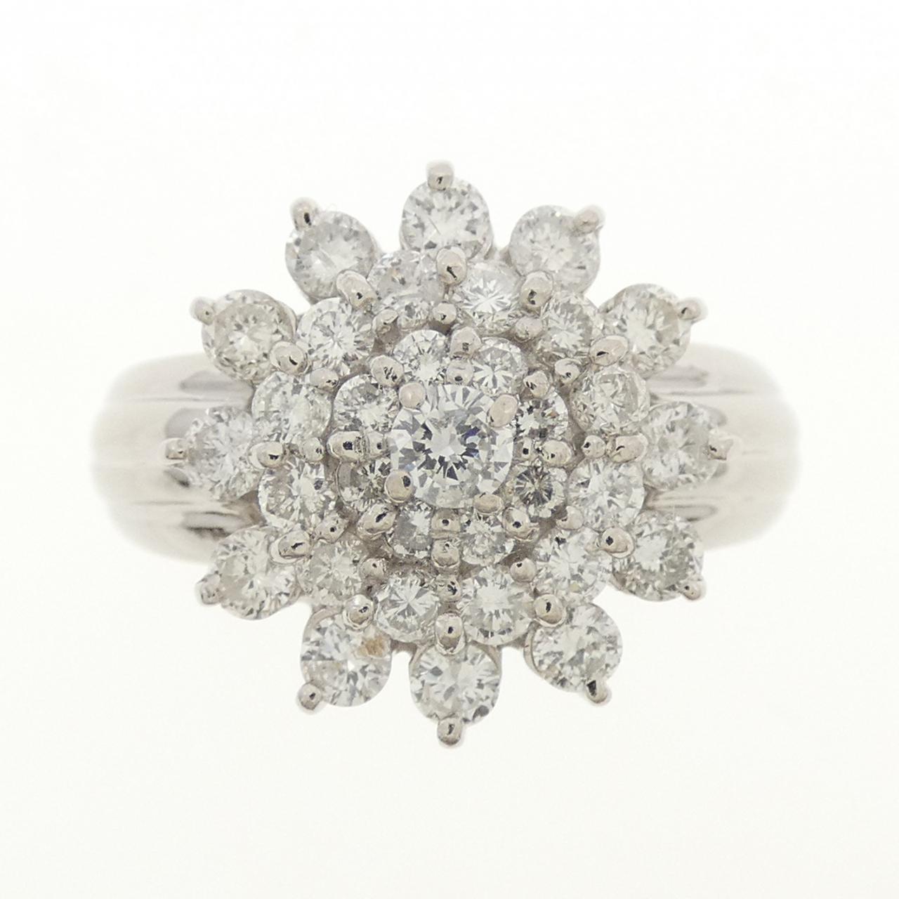 PT900 フラワー ダイヤモンド リング 1.00CT