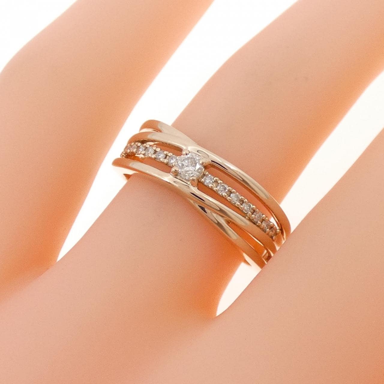 K18PG ダイヤモンド リング 0.13CT