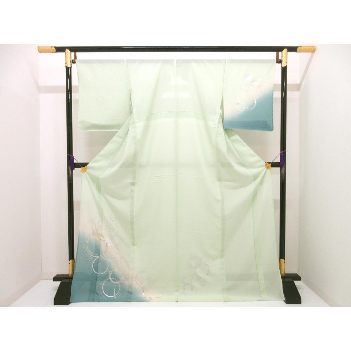 【未使用品】単衣　駒絽訪問着　金糸友禅ボカシ染