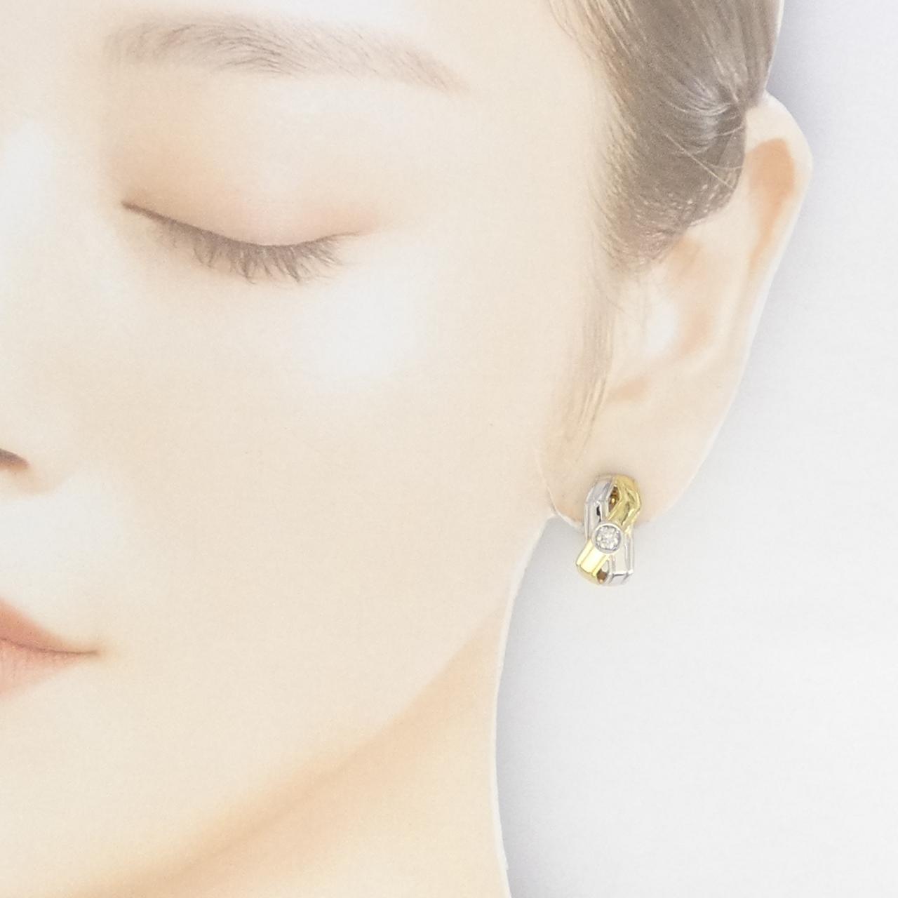 K18YG/PT900鑽石耳環/耳夹0.30CT