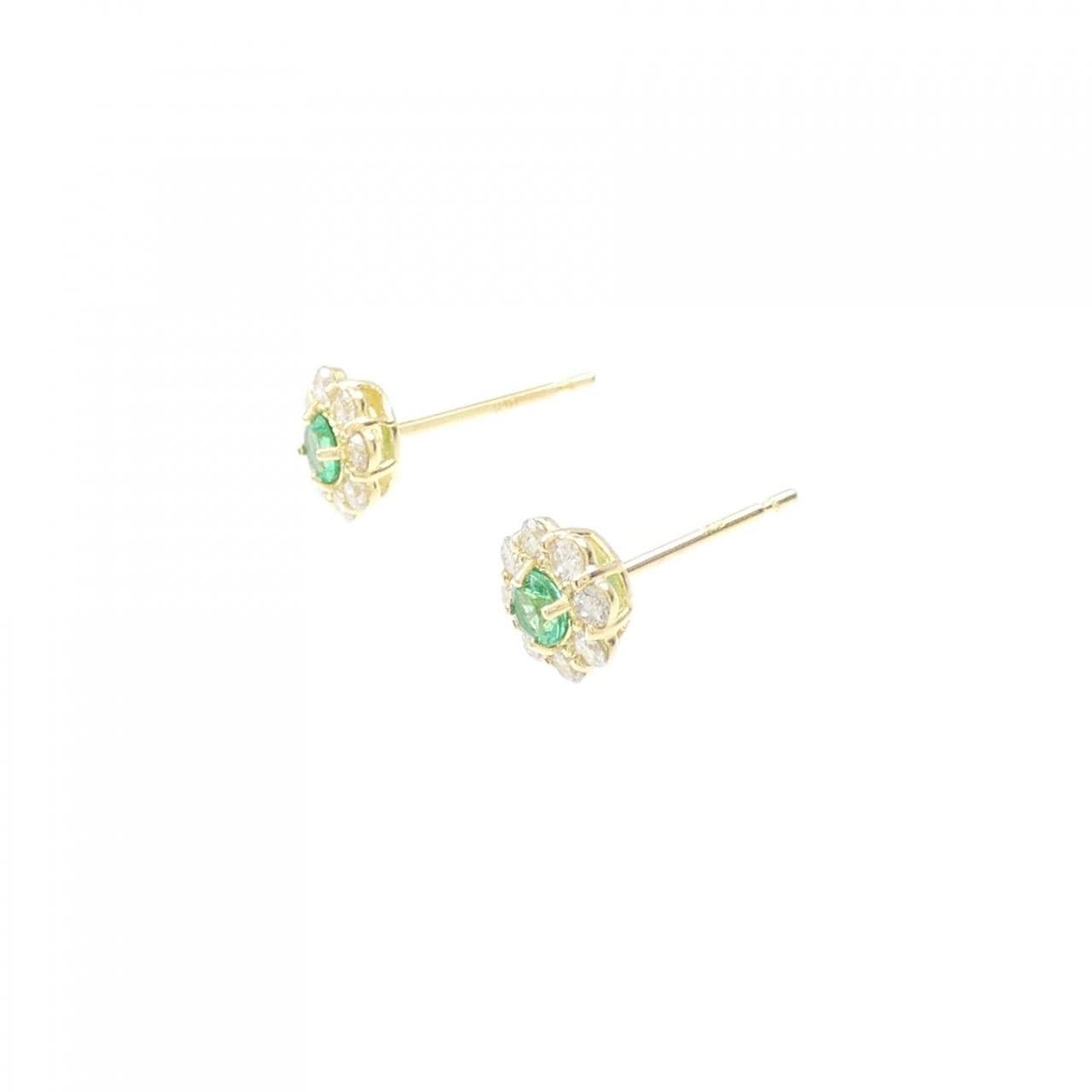 [BRAND NEW] K18YG emerald earrings 0.16CT