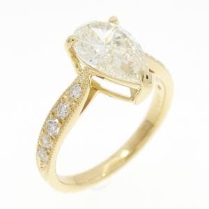 【リメイク】K18YG ダイヤモンド リング 1.50CT M SI2 ペアシェイプ