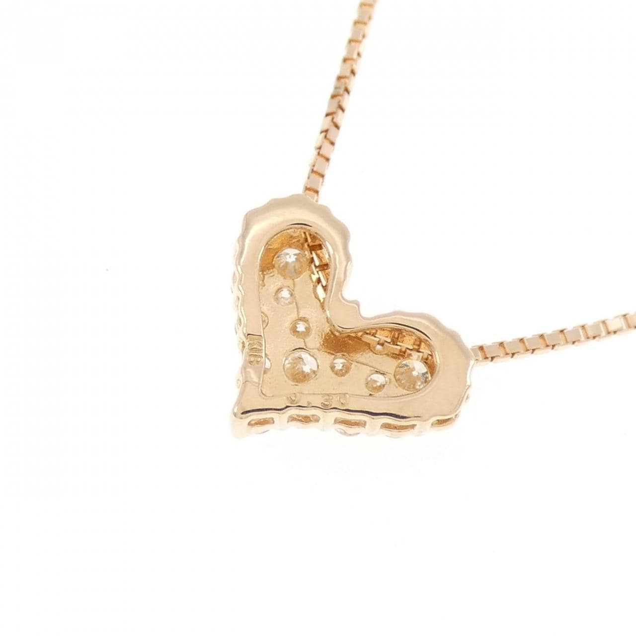 K18PG ハート ダイヤモンド ネックレス 0.30CT