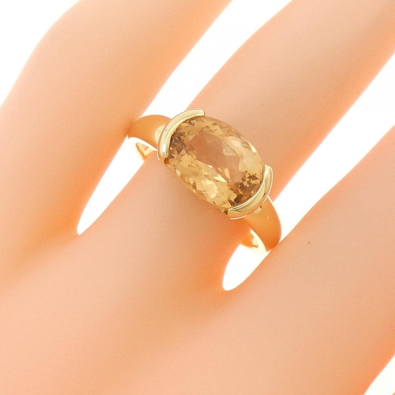 K18YG インペリアルトパーズ リング 3.17CT