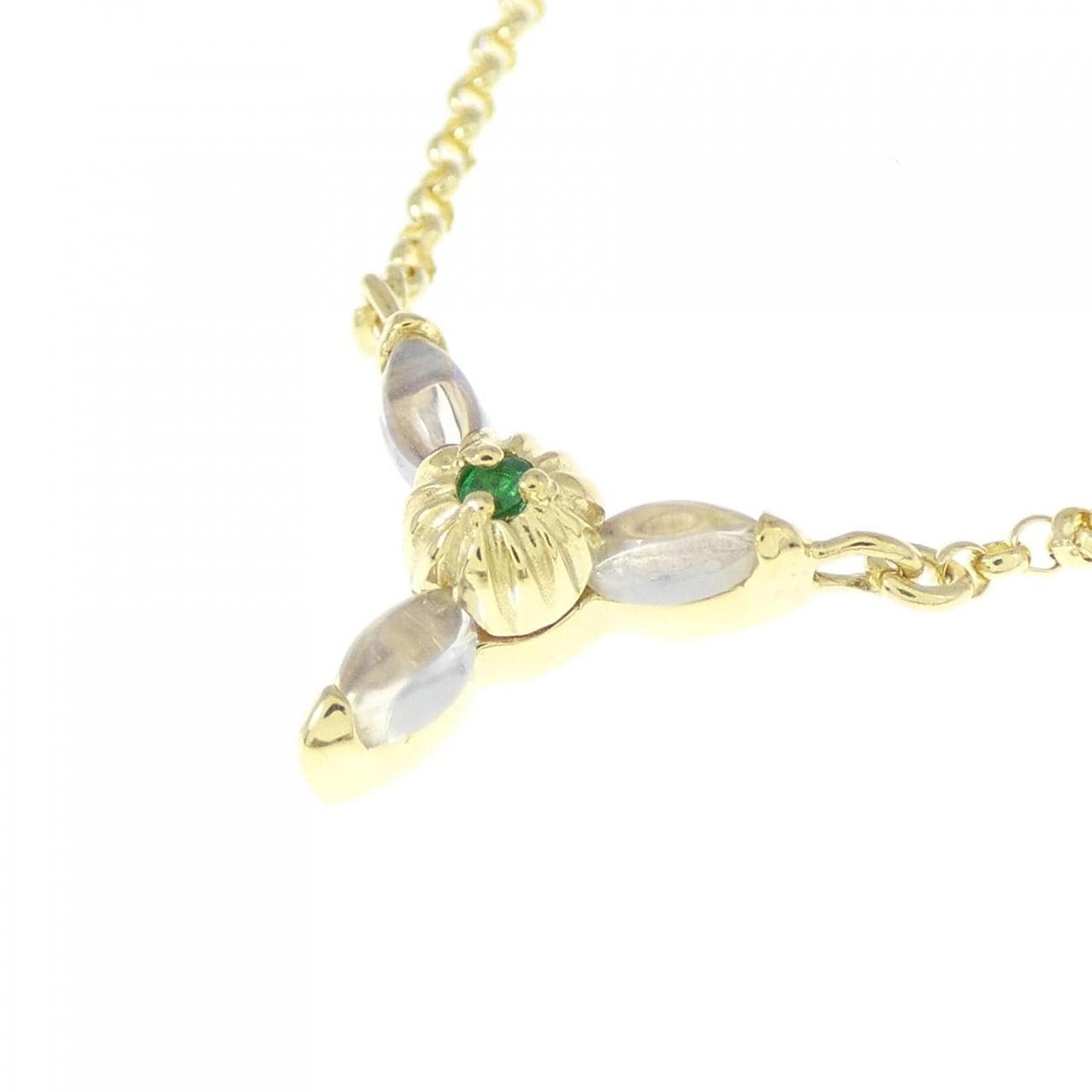K18YG emerald necklace