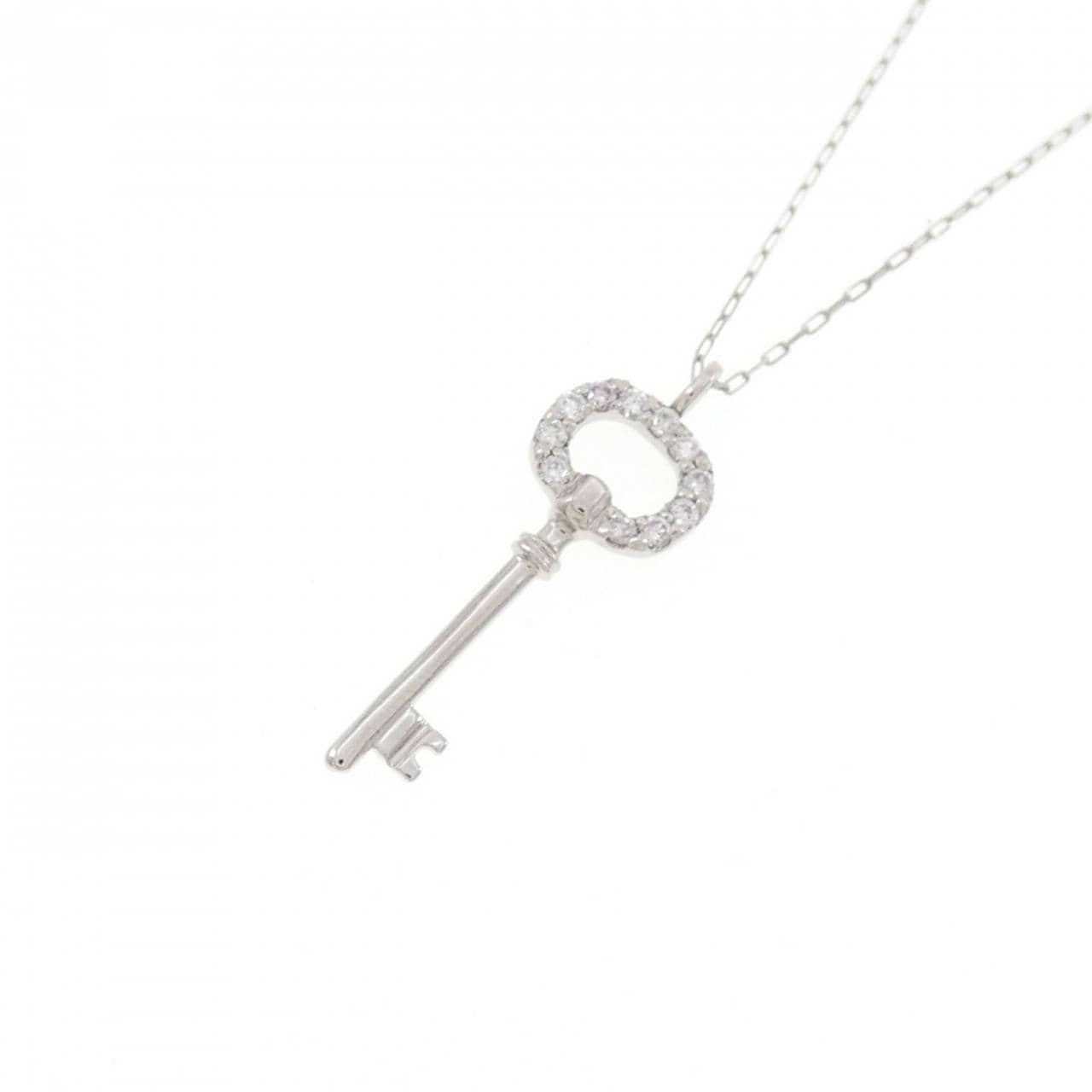 PT900 キー ダイヤモンド ネックレス 0.05CT
