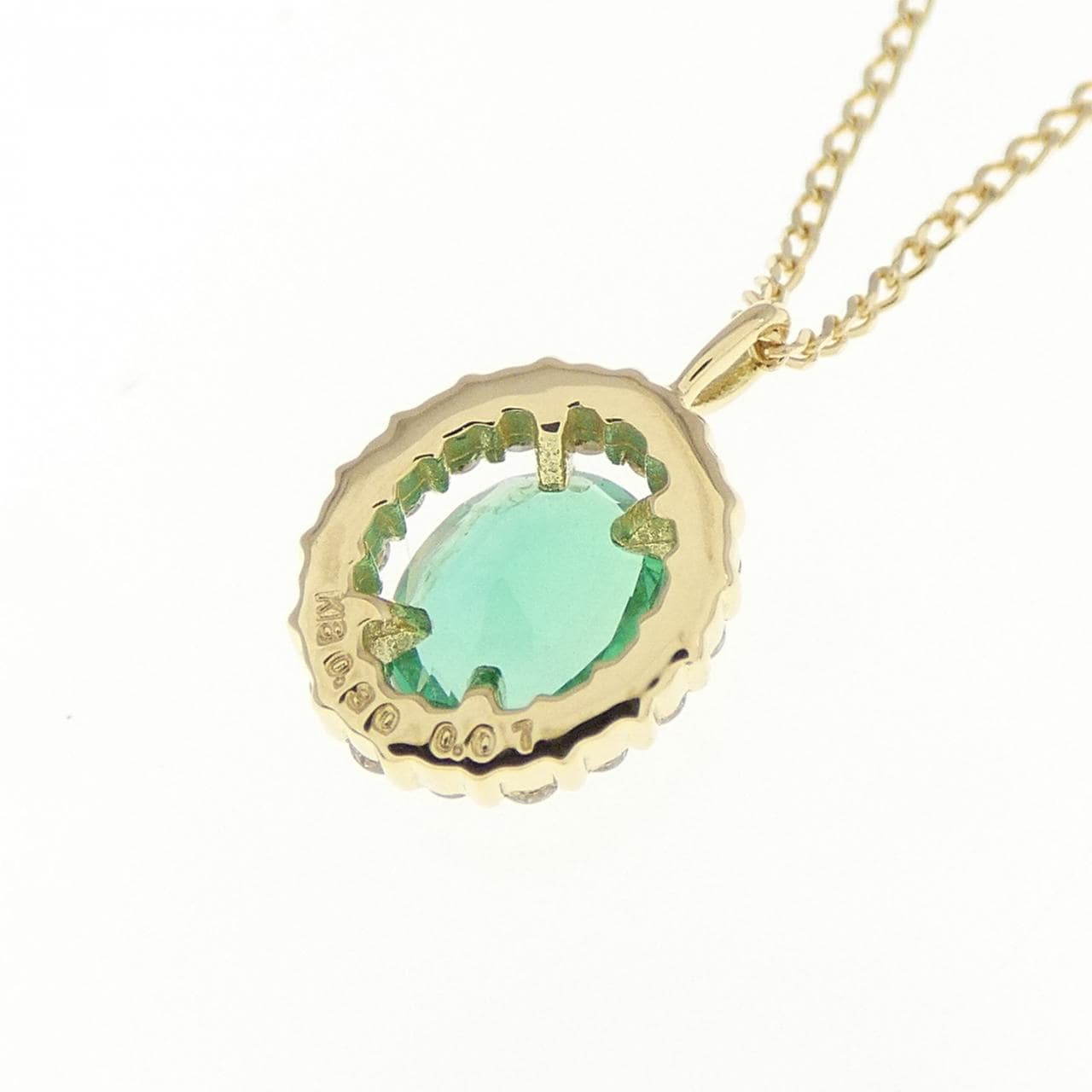 【新品】K18YG エメラルド ネックレス 0.30CT