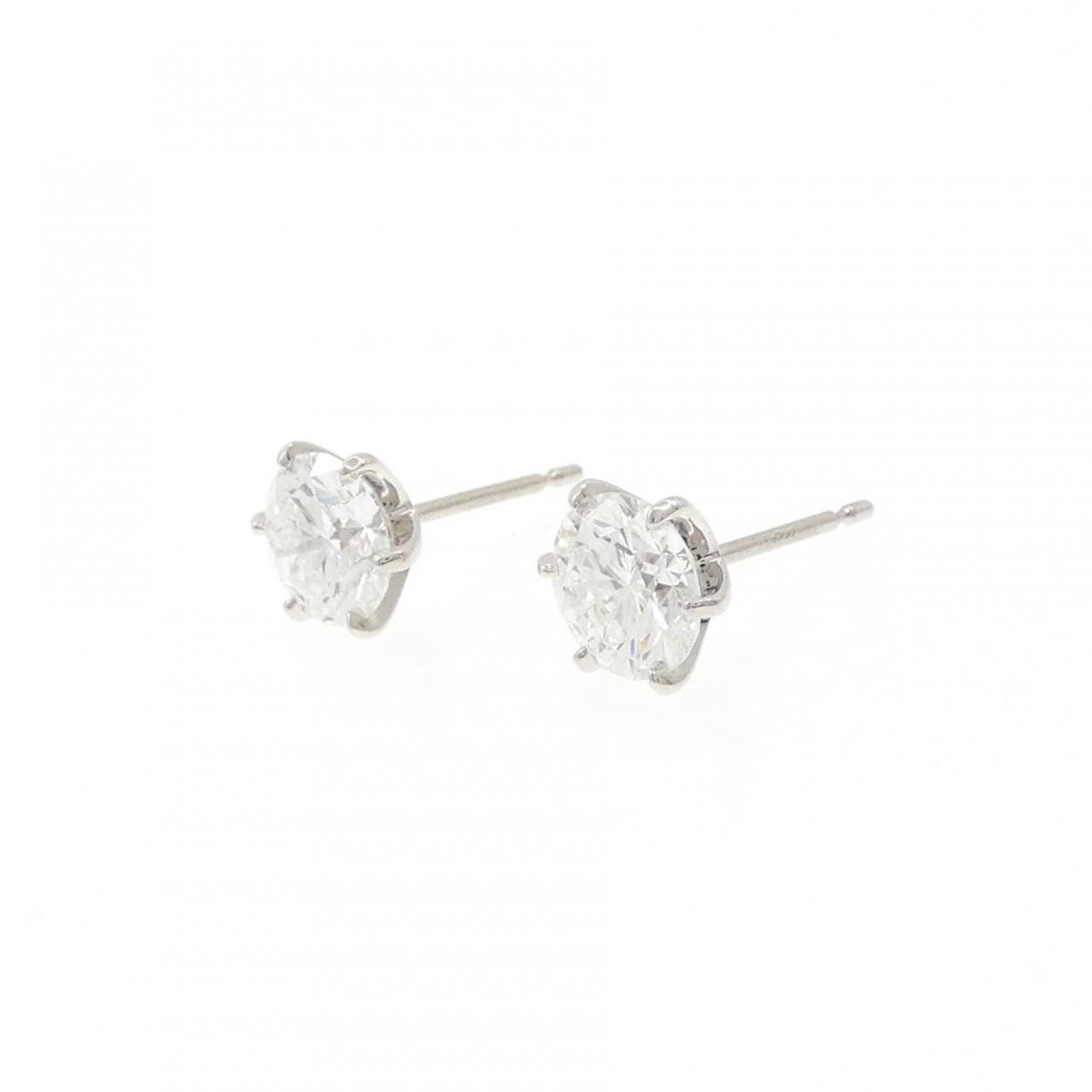 【リメイク】PT900/ST ダイヤモンド ピアス 1.025CT 1.057CT E-F SI2 EXT-VG