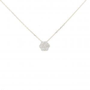 【リメイク】K10YG フラワー ダイヤモンド ネックレス 0.30CT