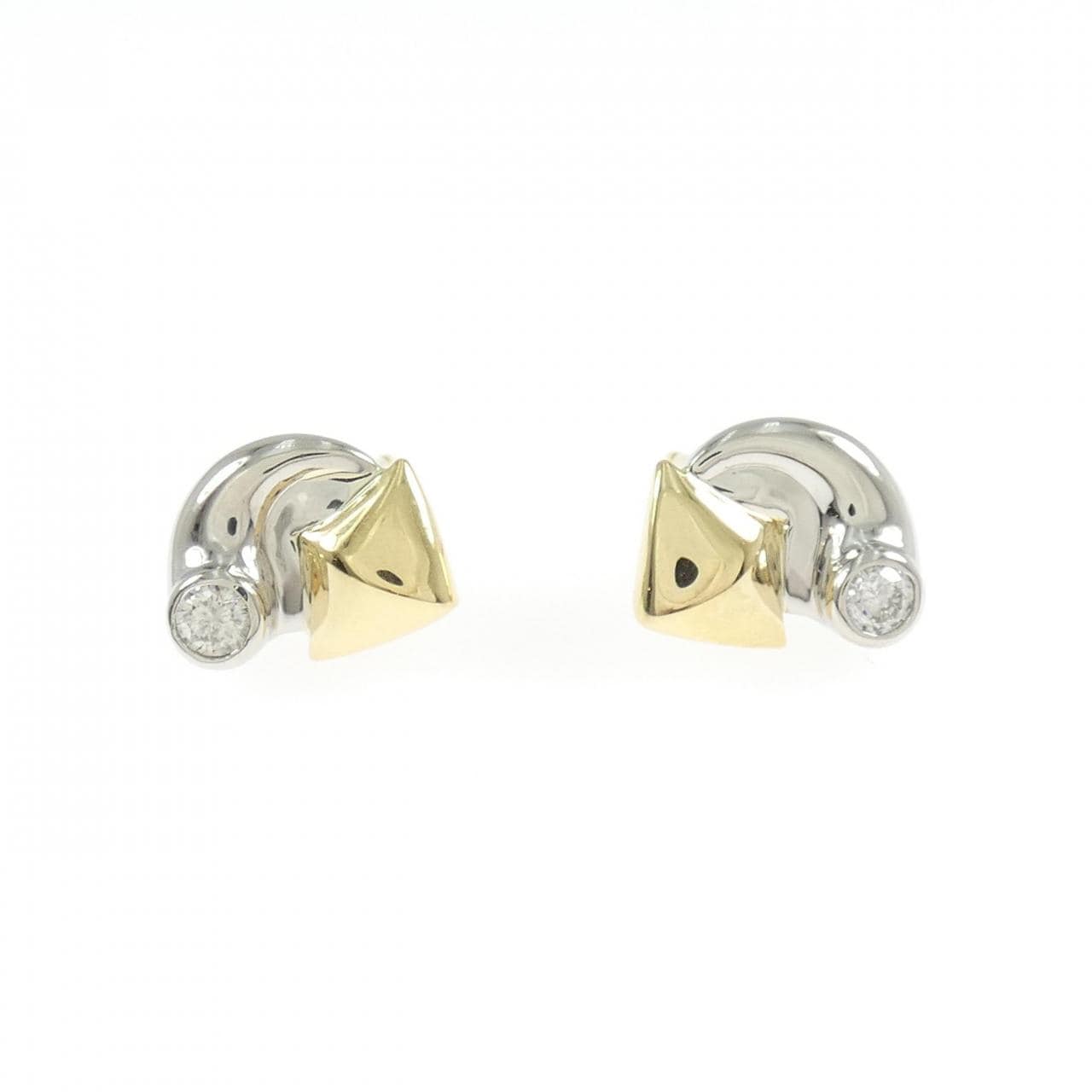 PT850/K18 ダイヤモンド ピアス 0.16CT