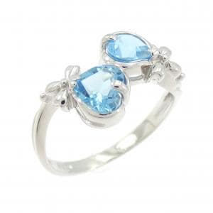 PT900 ハート ブルートパーズ リング