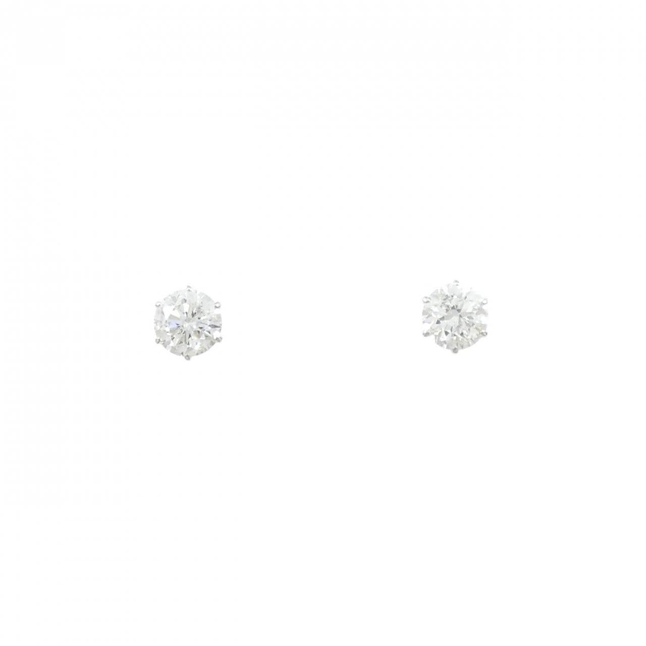 PT900 ソリティア ダイヤモンド ピアス 0.470CT