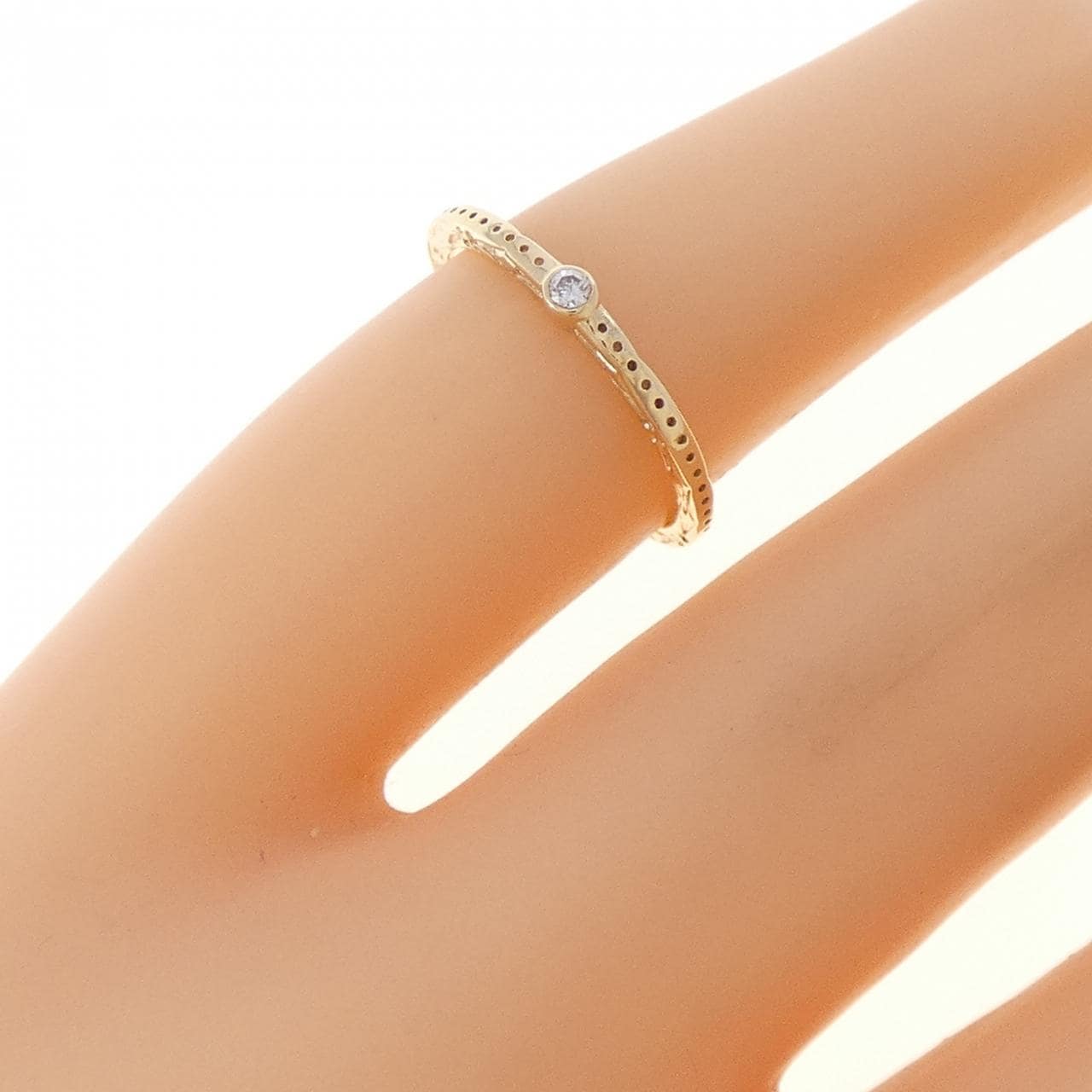 アガット ダイヤモンド ピンキーリング 0.01CT