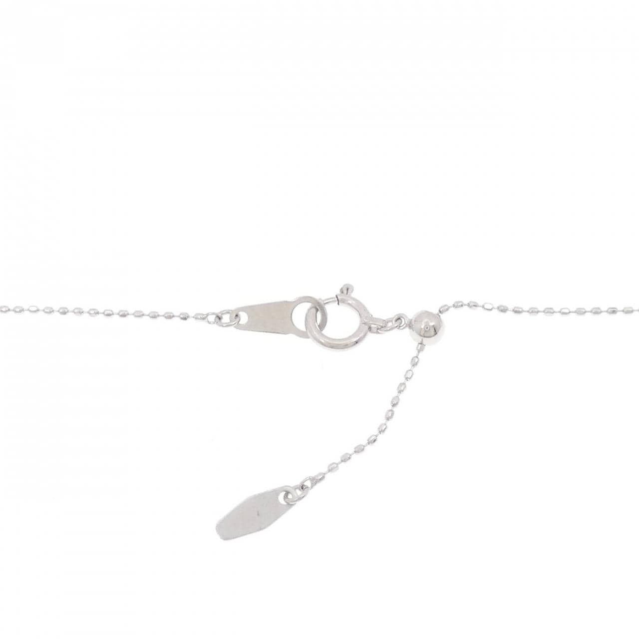 K18WG フラワー サファイヤ ネックレス 0.07CT
