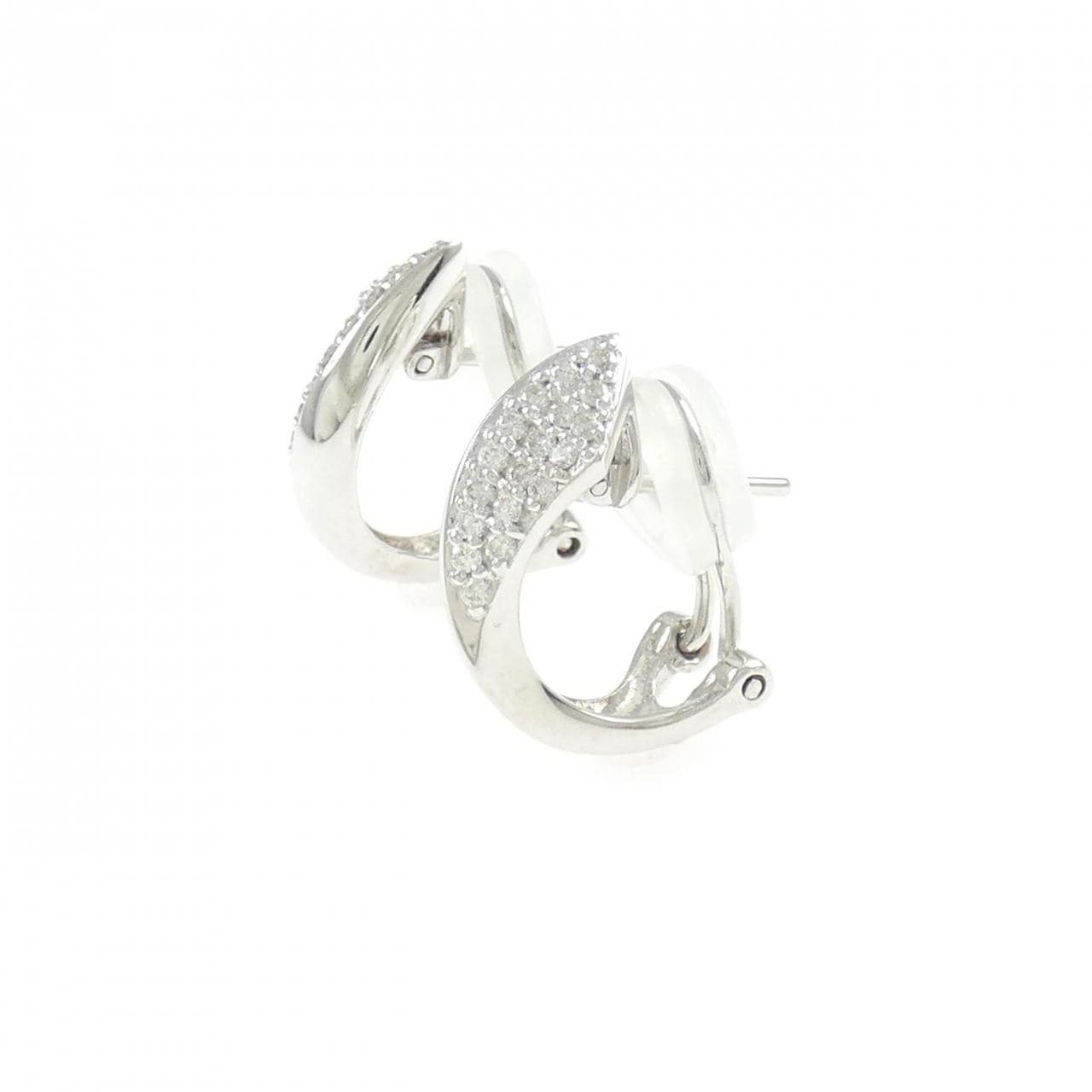 K18WG鑽石耳環/耳夹0.30CT