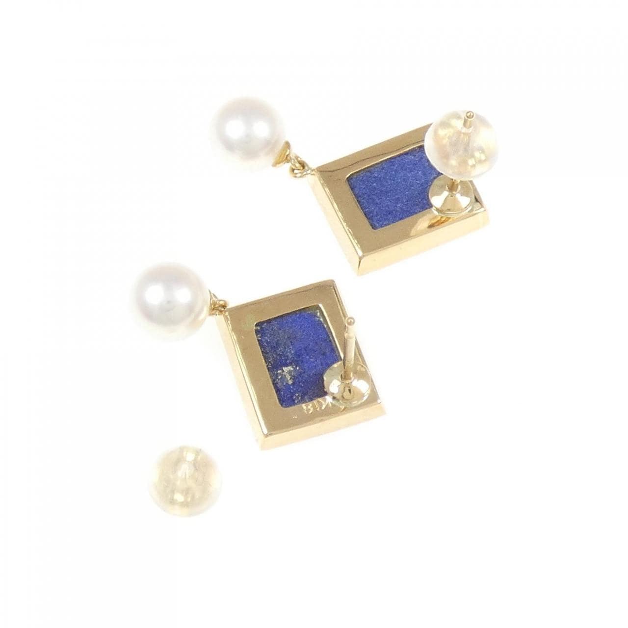 K18YG lapis lazuli earrings