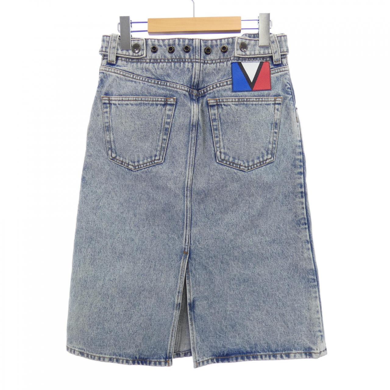 ルイヴィトン LOUIS VUITTON ブリーチドデニムミディスカート FPJU18BEA スカート