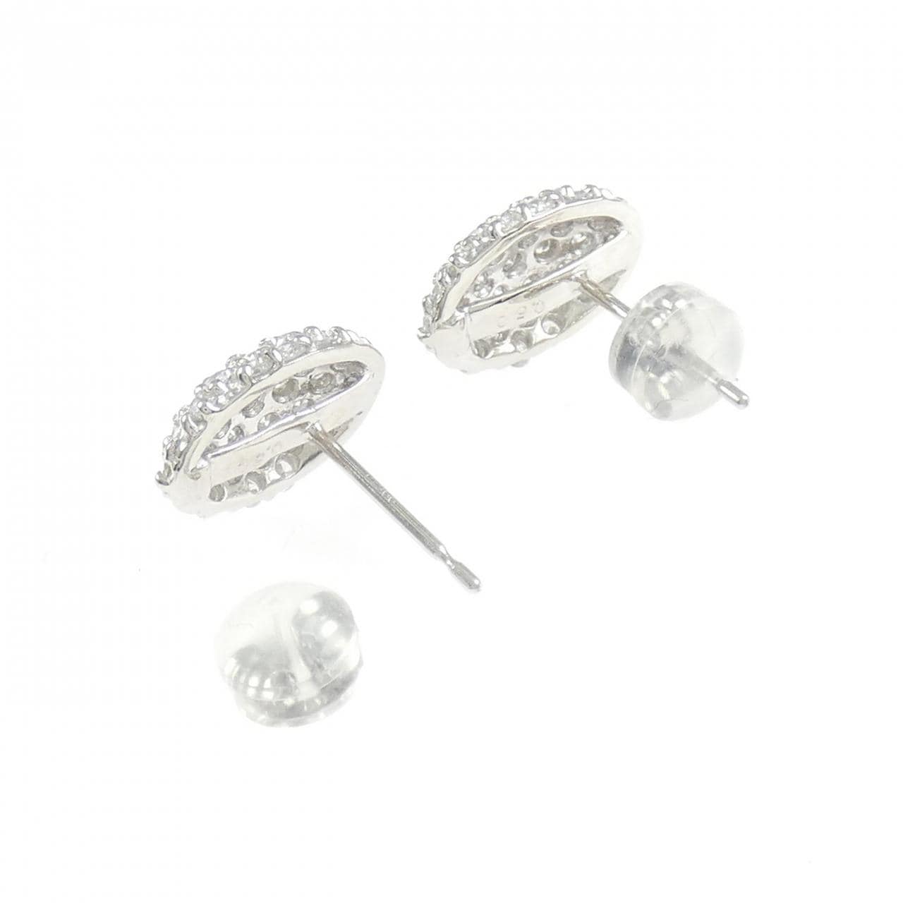 PT900 パヴェ ダイヤモンド ピアス 1.00CT