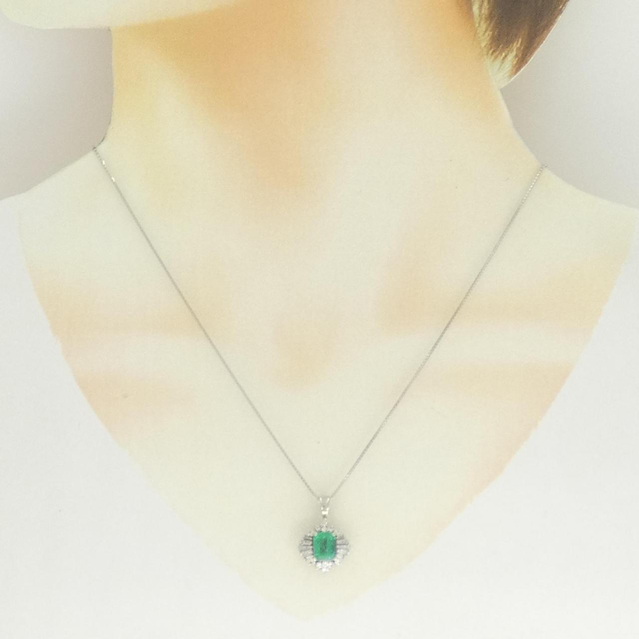 PT900/PT850 エメラルド ネックレス 1.12CT