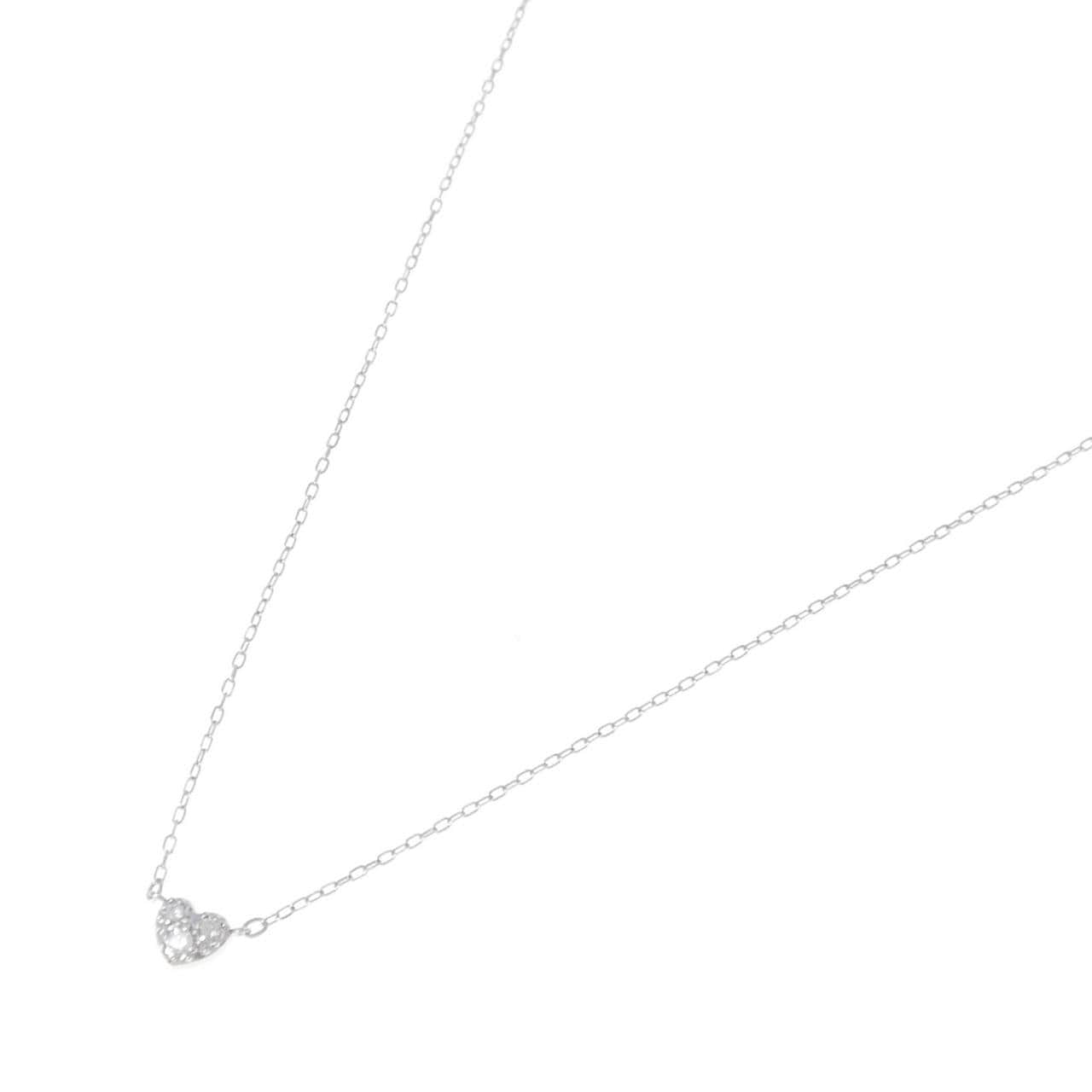 K10WG ハート ダイヤモンド ネックレス