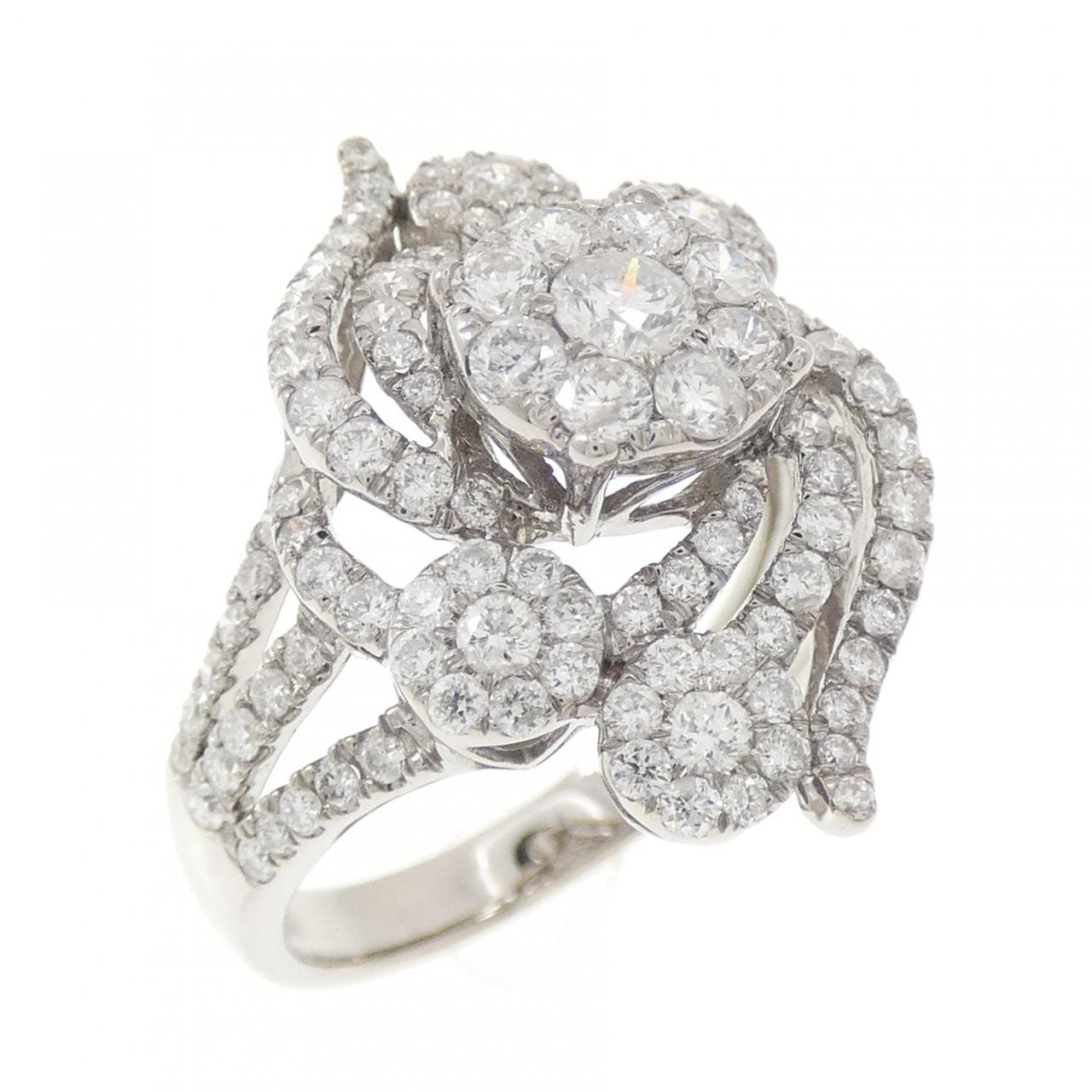 K18WG ダイヤモンド リング 1.50CT