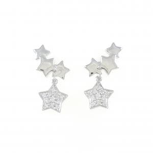 K18WG スター ダイヤモンド ピアス 0.24CT