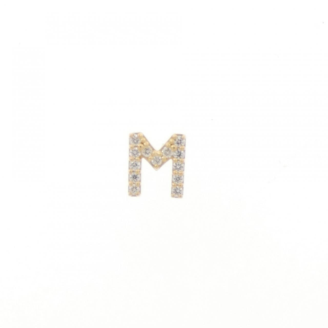 スタージュエリー イニシャルM ダイヤモンド ピアス 0.02CT 片耳