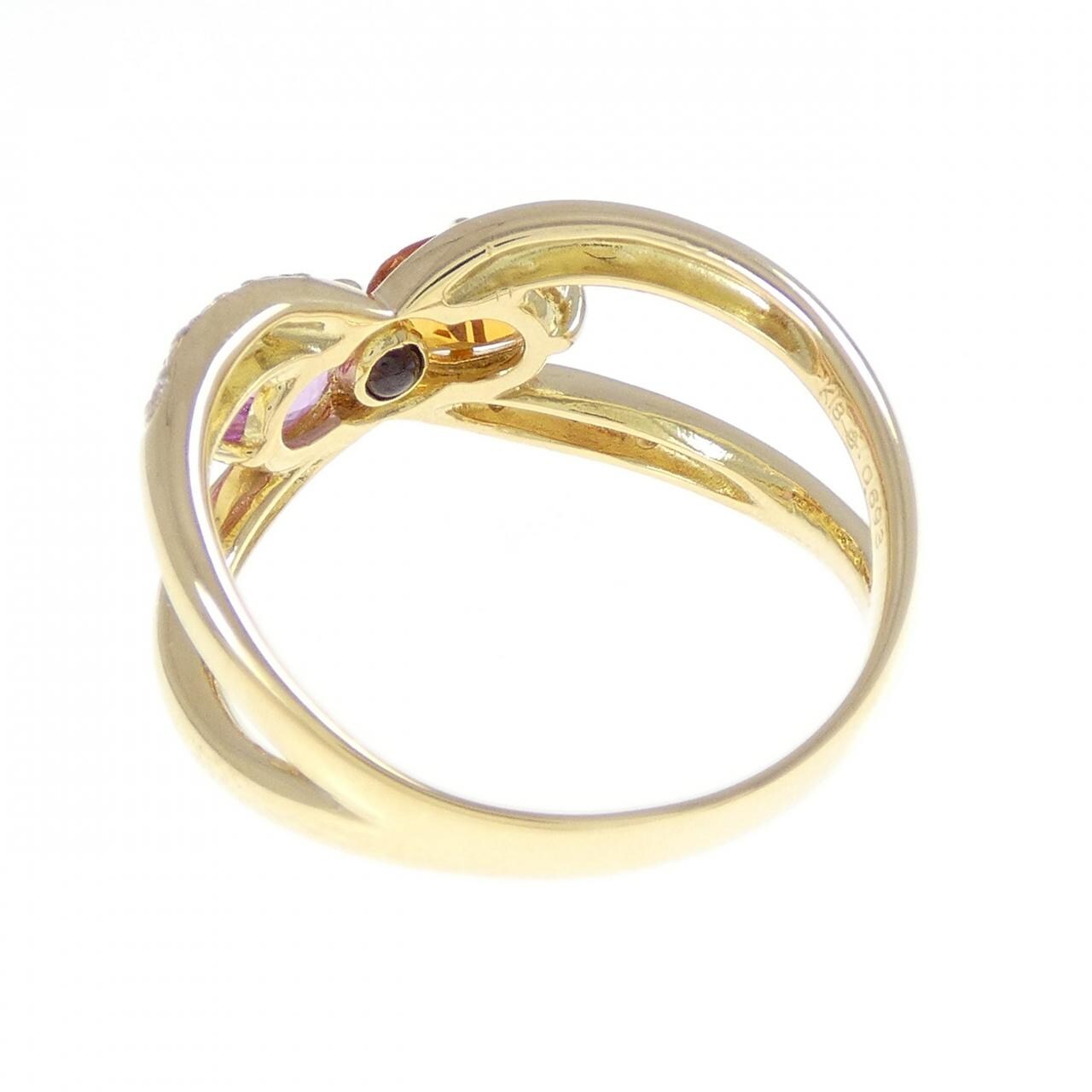 K18YG カラーストーン リング