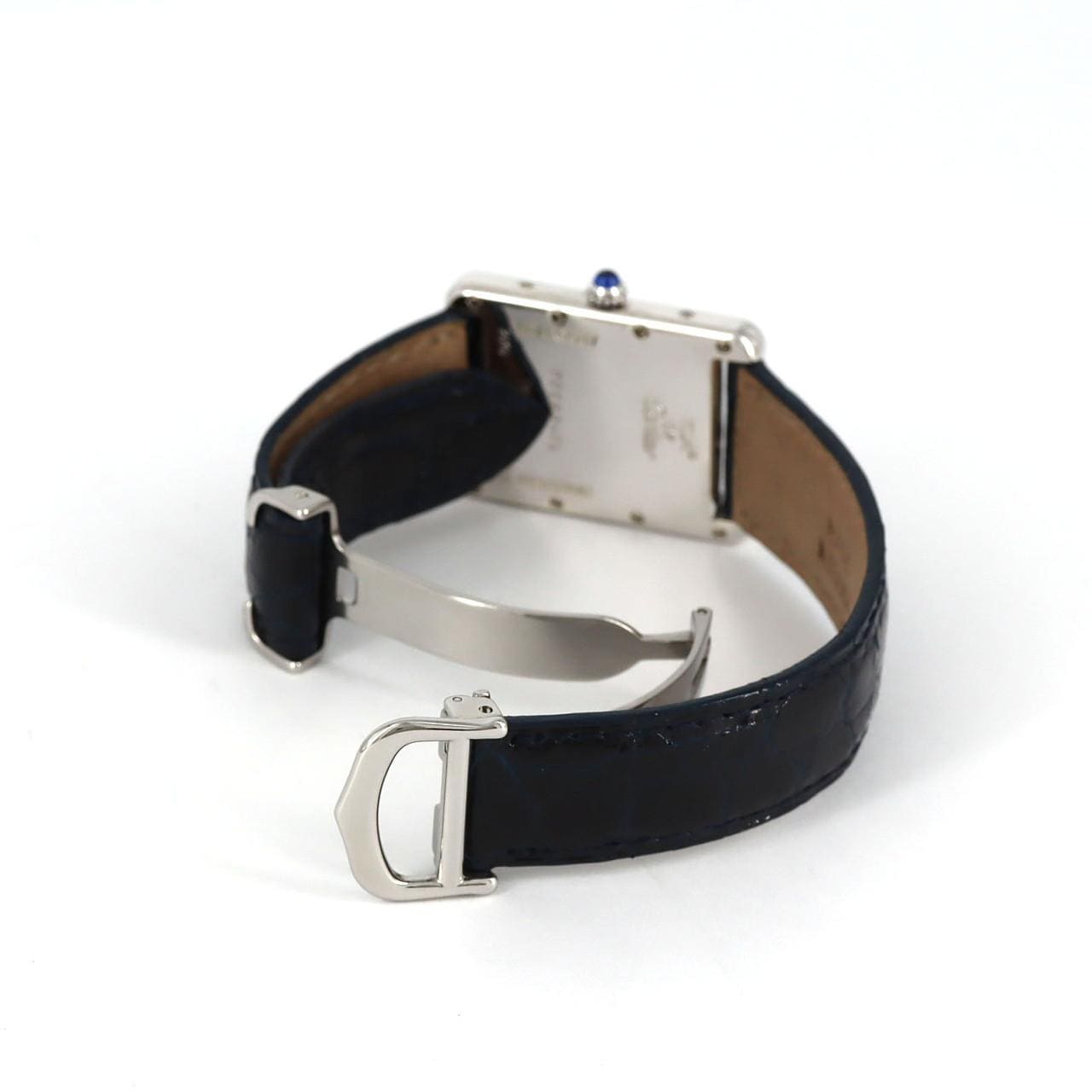 Cartier Must Tank Date LM W1014354 Silver Quartz
