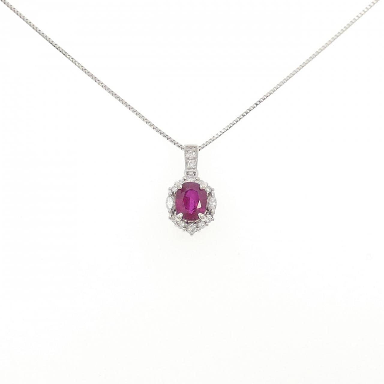PT900/PT850 ルビー ネックレス 1.057CT