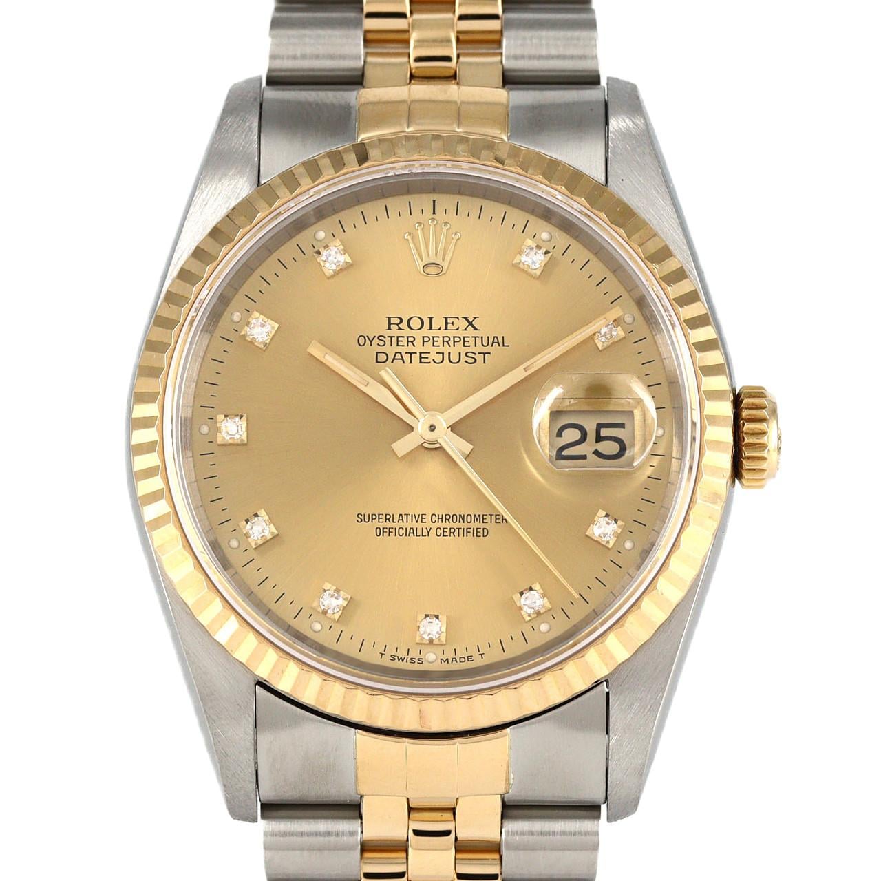 ロレックス デイトジャスト 16233G. SSxYG 自動巻 X番