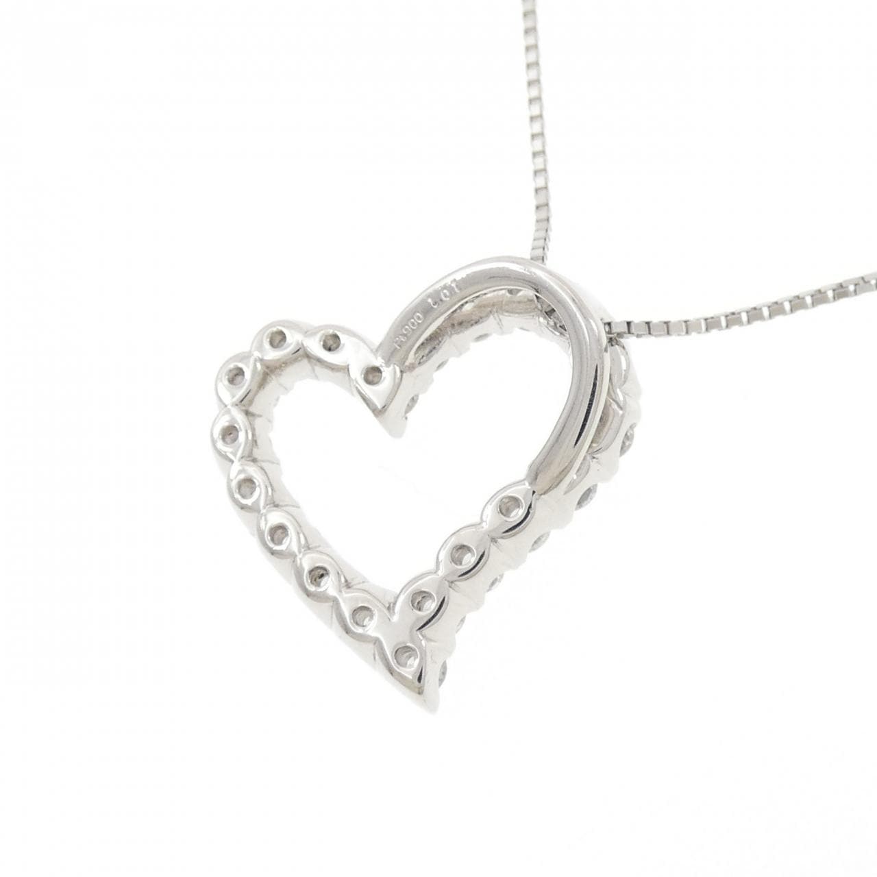 PT900/PT850 ハート ダイヤモンド ネックレス 1.01CT