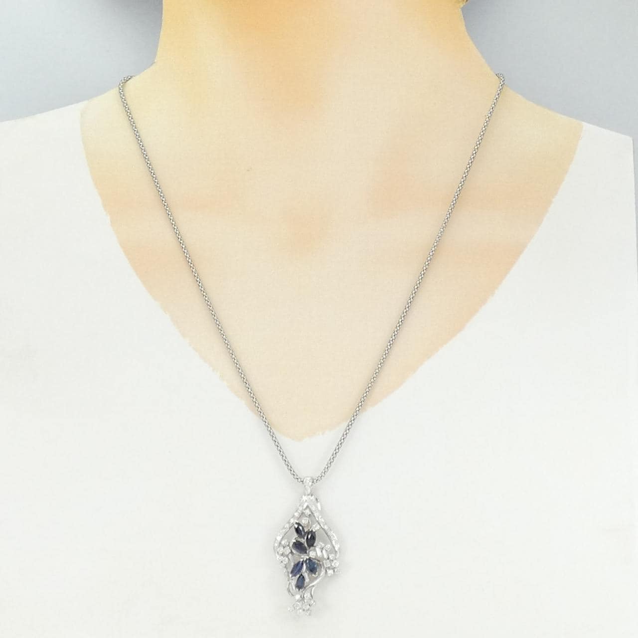 PT900/PT850蓝宝石项链1.81CT