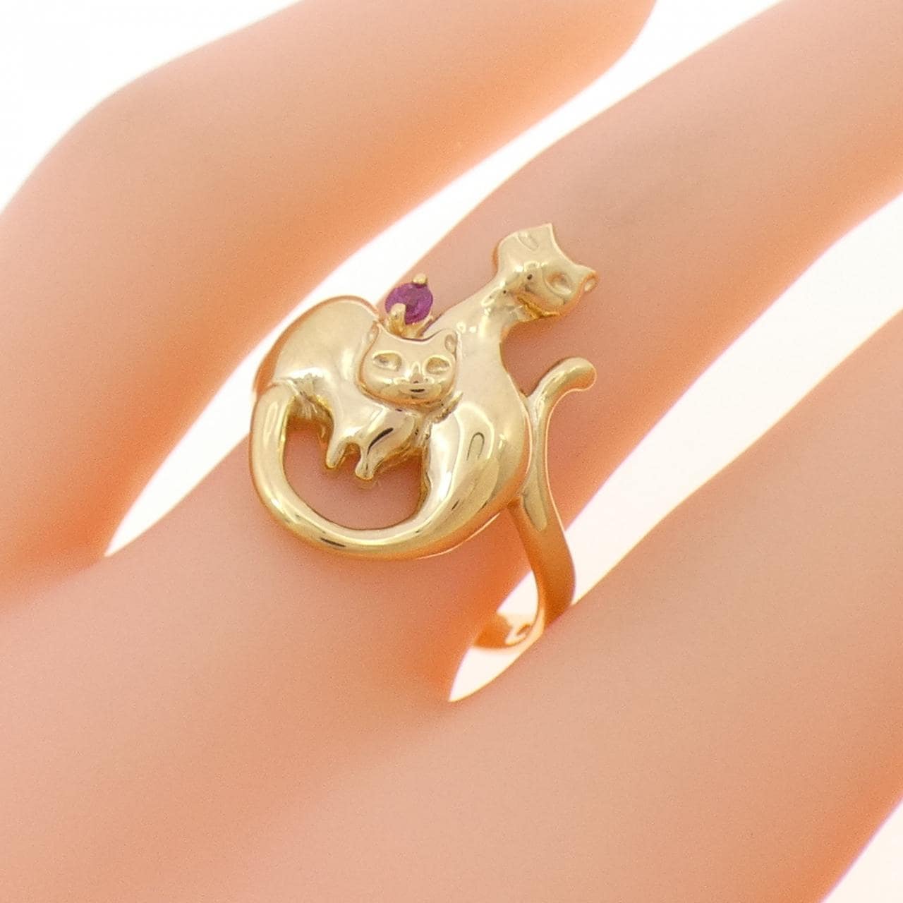 K18YG キャット ルビー リング
