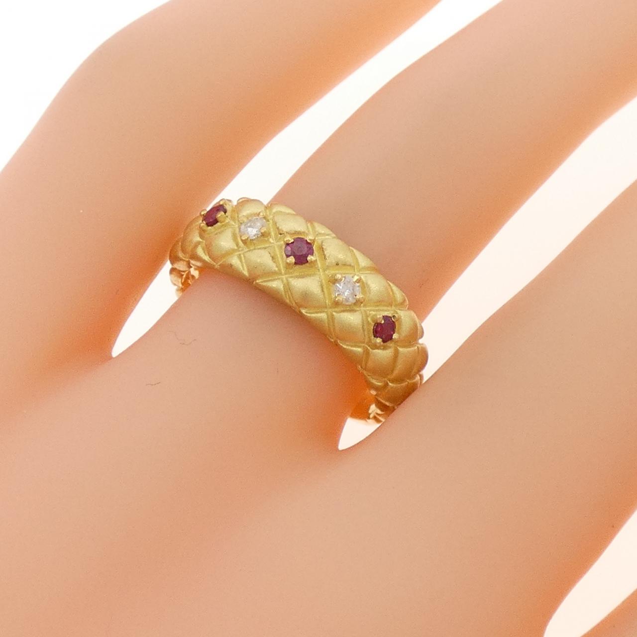 K18YG ルビー リング 0.14CT
