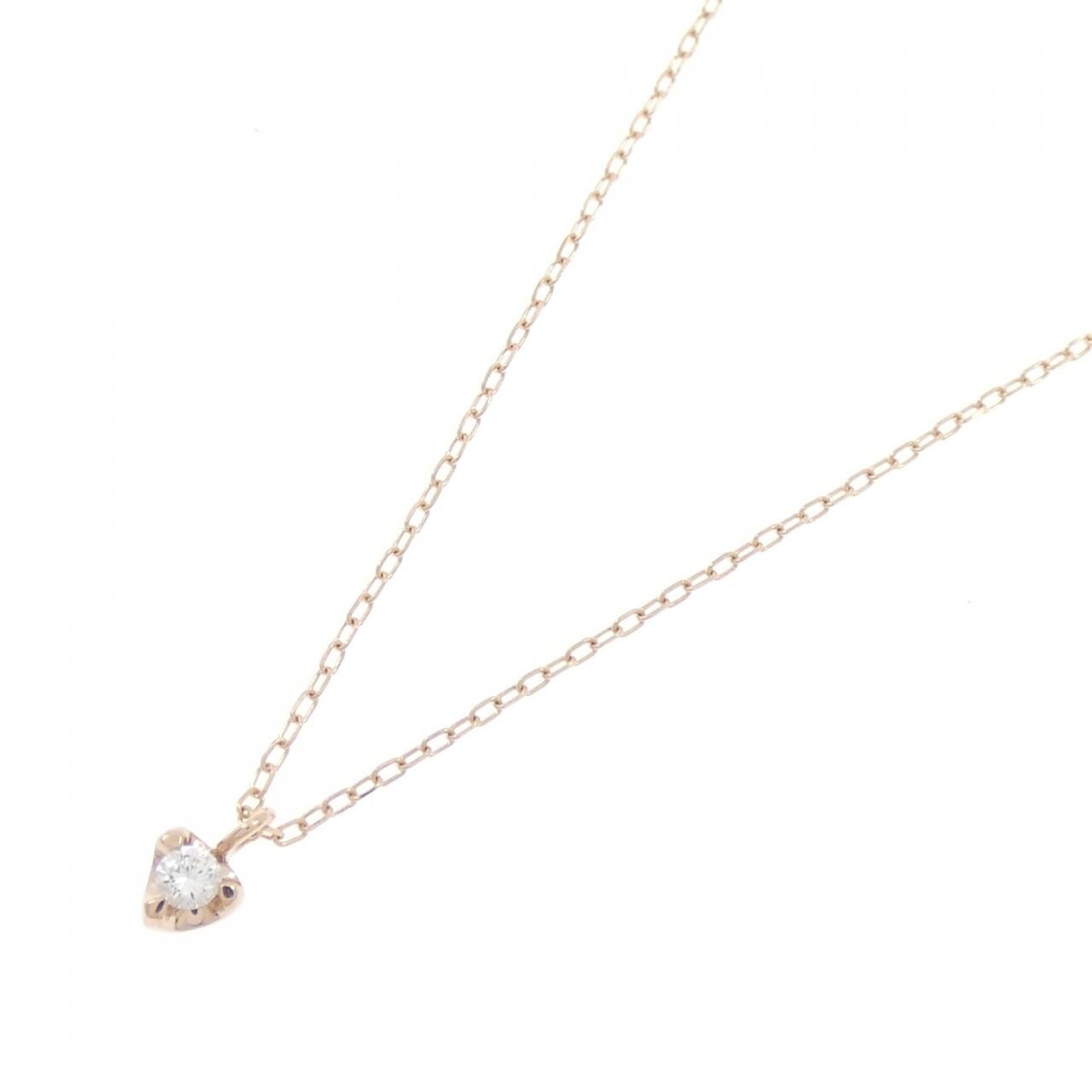 K10PG ハート ダイヤモンド ネックレス 0.03CT
