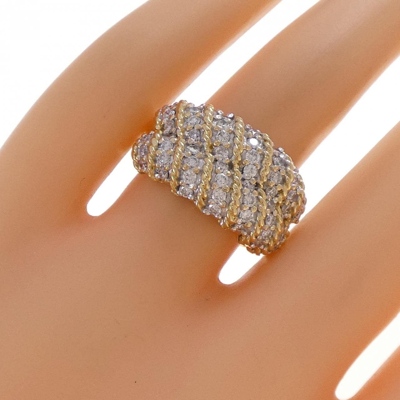 K18YG/K18WG ダイヤモンド リング 1.00CT