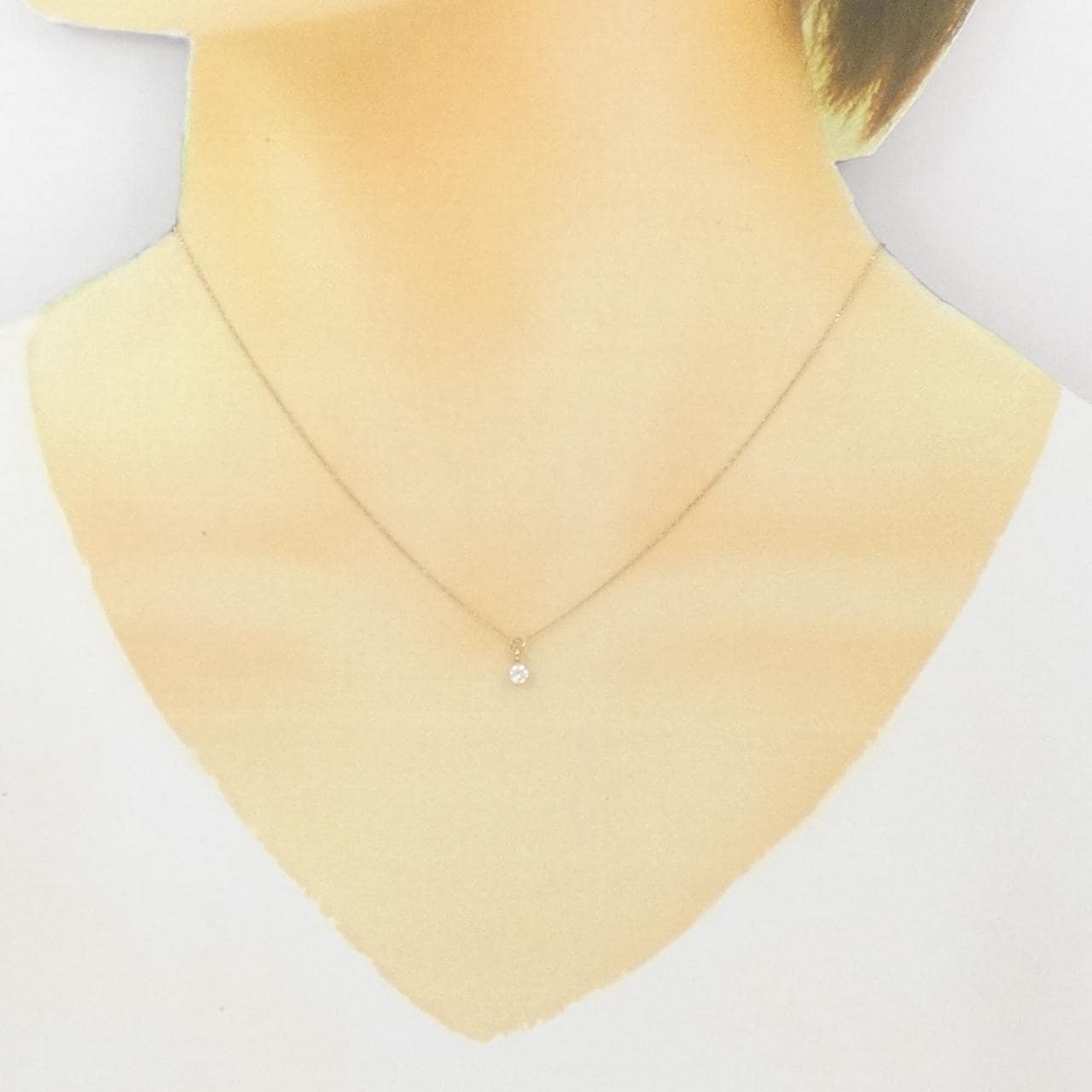 K18PG ソリティア ダイヤモンド ネックレス 0.10CT