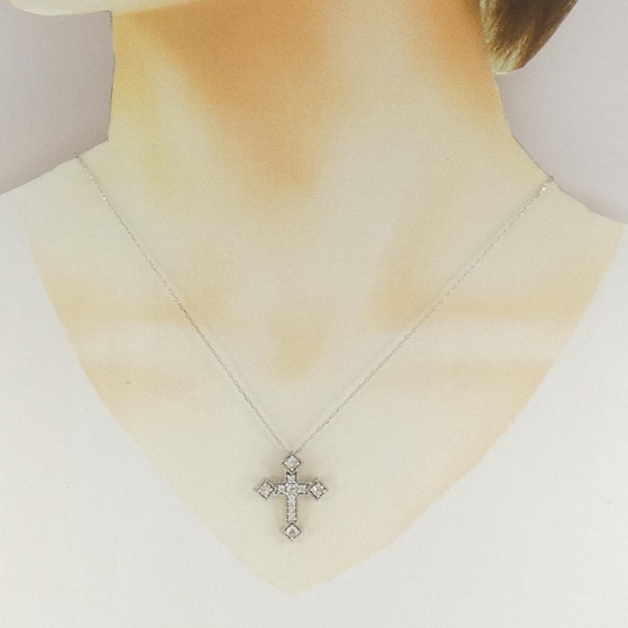 PT900/PT850 クロス ダイヤモンド ネックレス 0.61CT