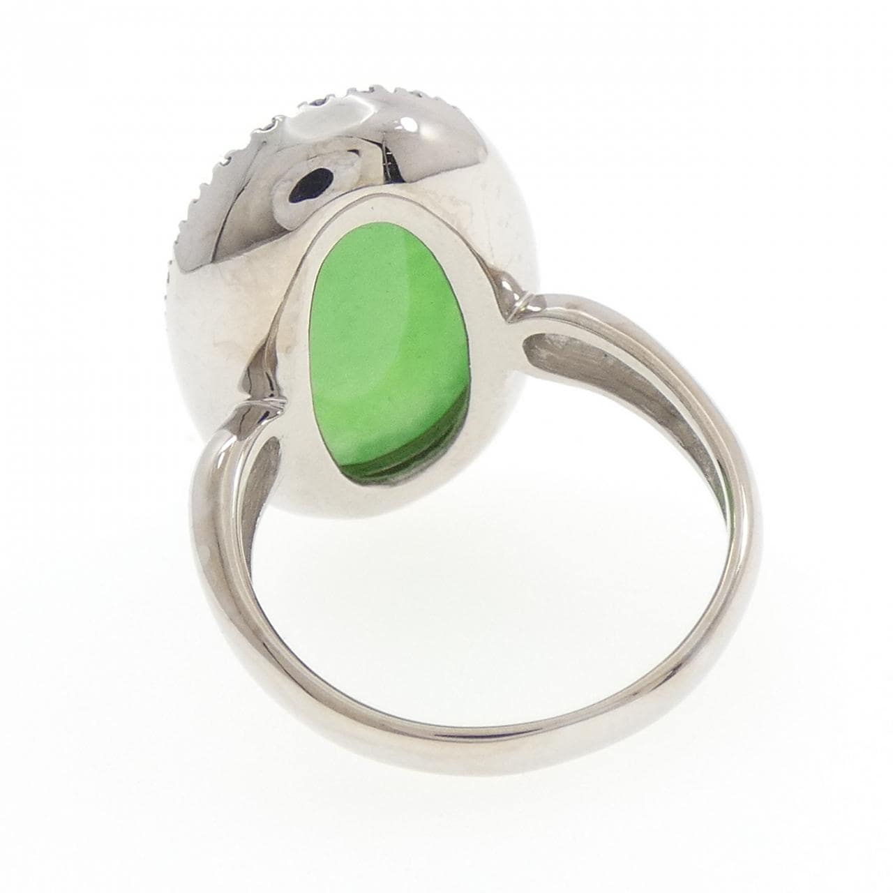 K18WG ヒスイ リング 10.00CT