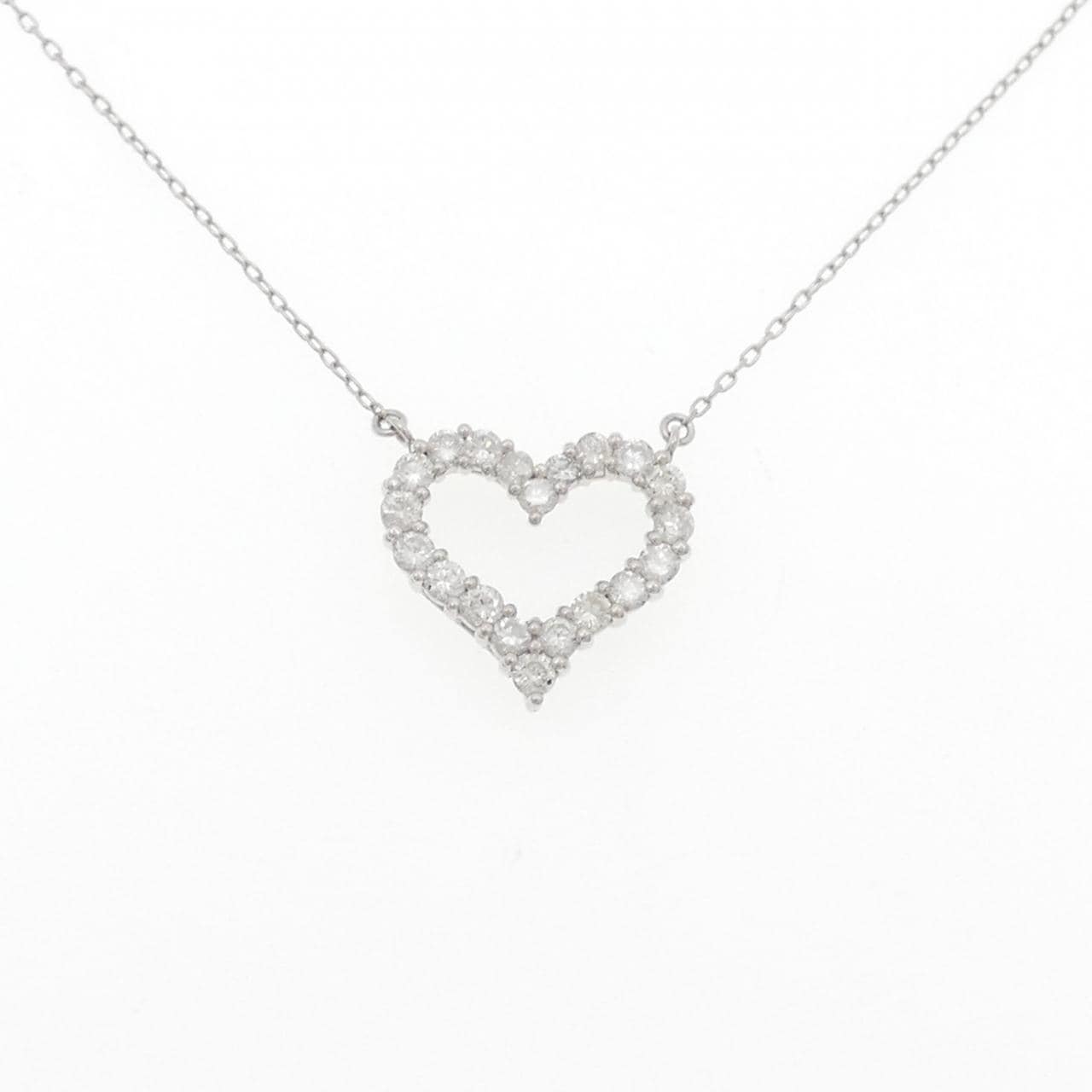 PT900/PT850 ハート ダイヤモンド ネックレス 1.00CT