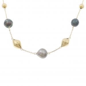 K18YG 黒蝶パール ネックレス