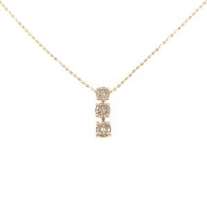 K18PG スリーストーン ダイヤモンド ネックレス 0.50CT