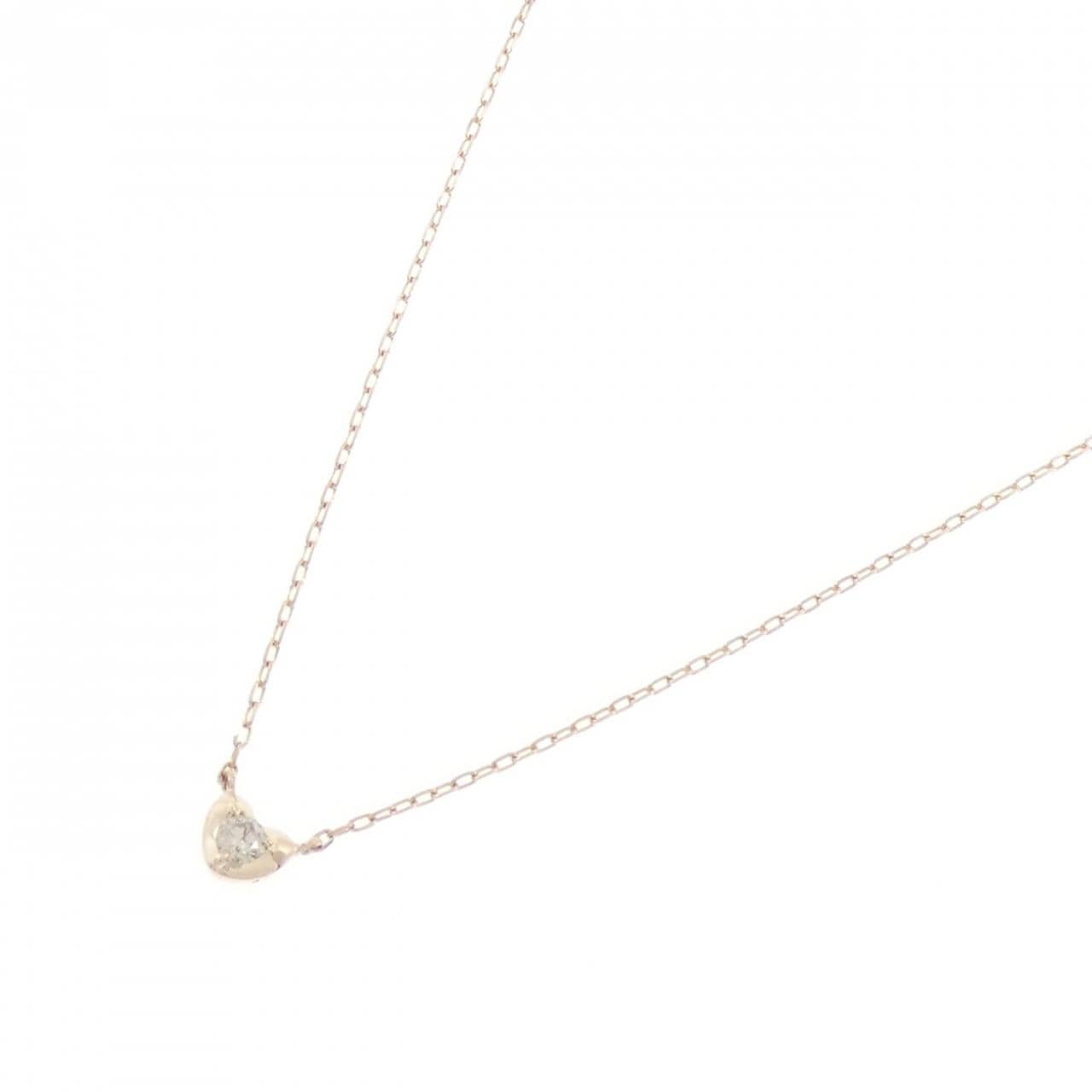 K10PG ハート ダイヤモンド ネックレス 0.10CT
