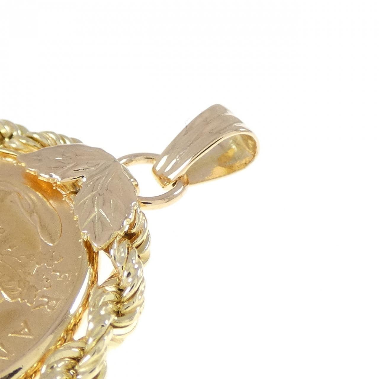 K18YG(枠) コイン ペンダント