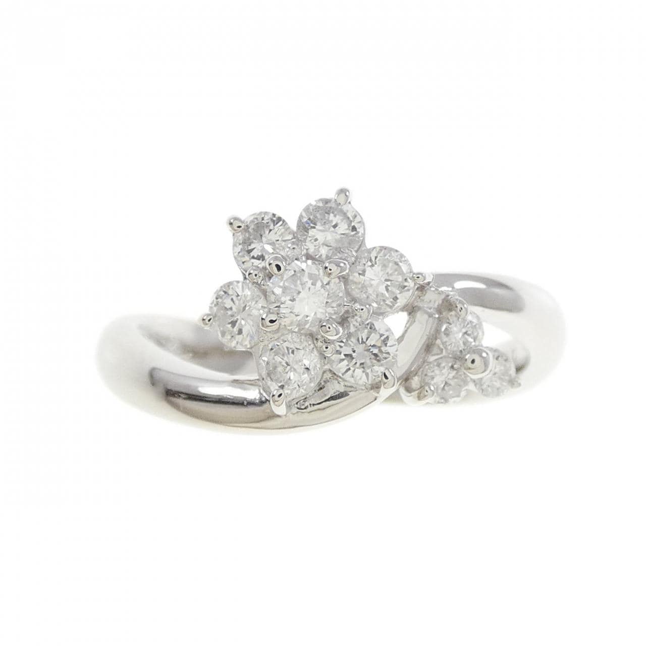 PT900 フラワー ダイヤモンド リング 0.50CT